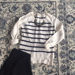 J. Crew Waffle Knit Striped Sweater